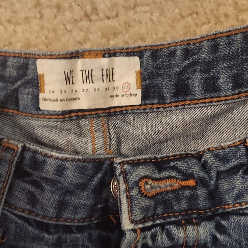 We The Free Blue Straight Leg Jeans Classic Denim (Size 12)